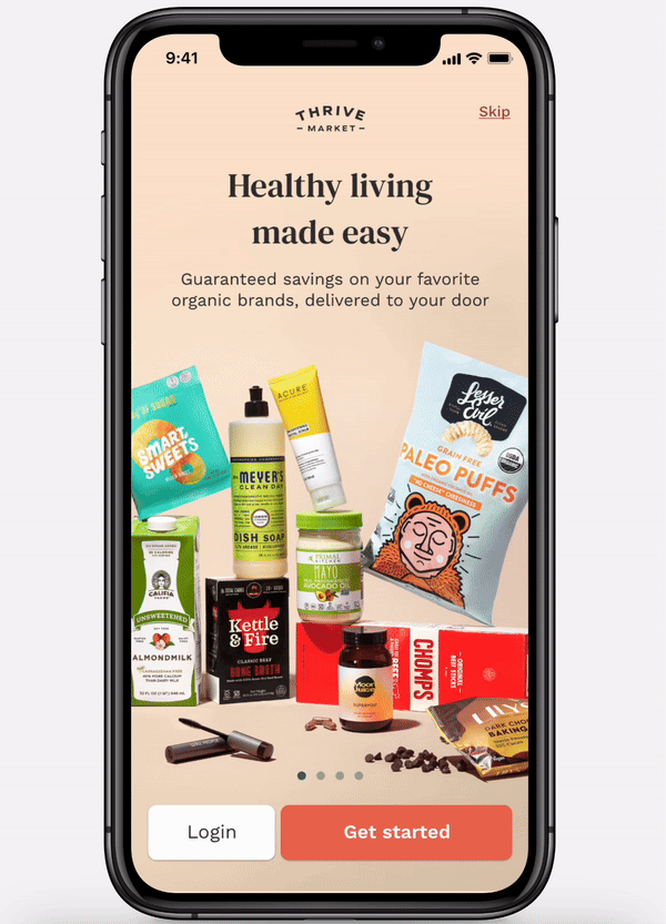 onboarding flow of native app